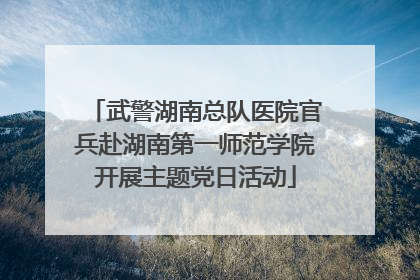 武警湖南总队医院官兵赴湖南第一师范学院开展主题党日活动